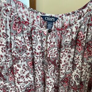 Chaps Women's Floral Blouse - Red and Black